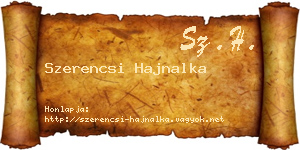 Szerencsi Hajnalka névjegykártya